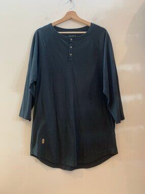 Sitka Three-Quarter Sleeve Henley Shirt Black - Men’s Size Large